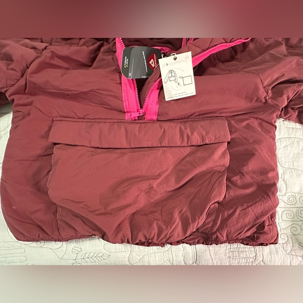 NWT FP Movement In A Pillow Water Resistant Packable Puffer Anorak Sour Cherry - Picture 8 of 16